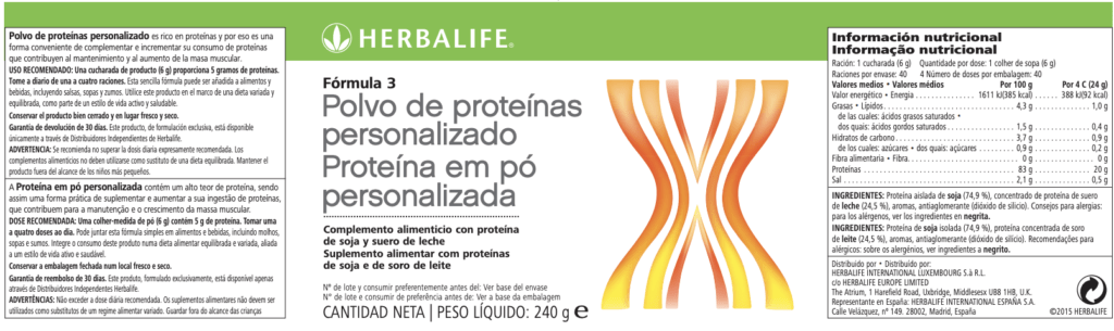 ★ Proteína Herbalife PPP Chile: Apoyo Muscular 2025 4 etiqueta proteina herbalife ppp