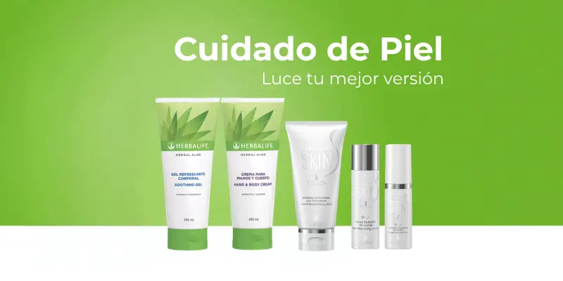 Cuidado de piel Herbalife Chile — Línea Skin sérum, crema FPS 30 y Herbal Aloe corporal