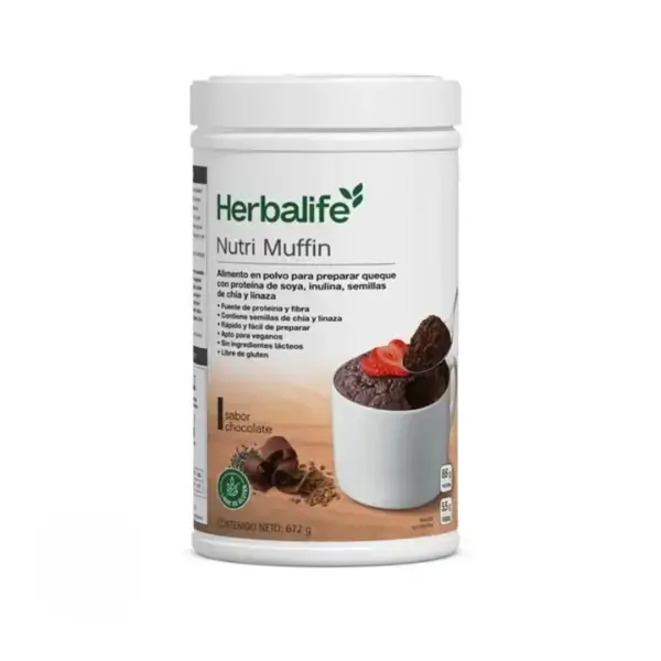 NutriMuffin Herbalife Chile, Muffin Proteico sabor Chocolate, libre de gluten apto veganos