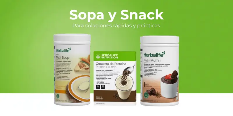 Sopas y Snacks Herbalife Chile — Nutri Soup proteica, NutriMuffin y Protein Crunch