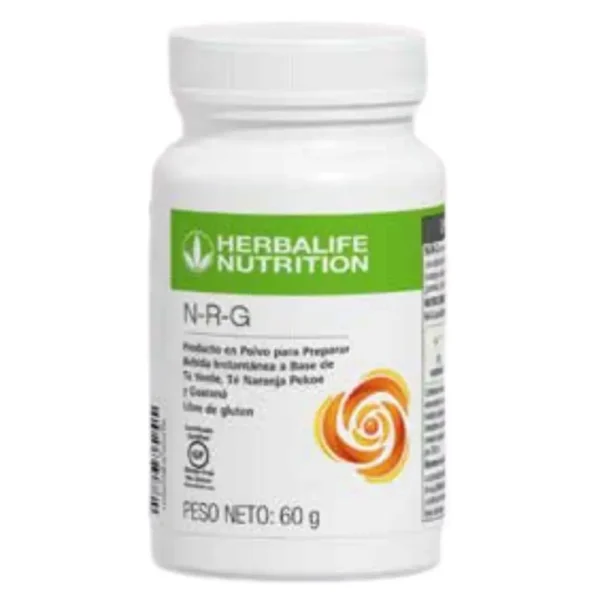 envase de té nrg herbalife, para impulsar la energia