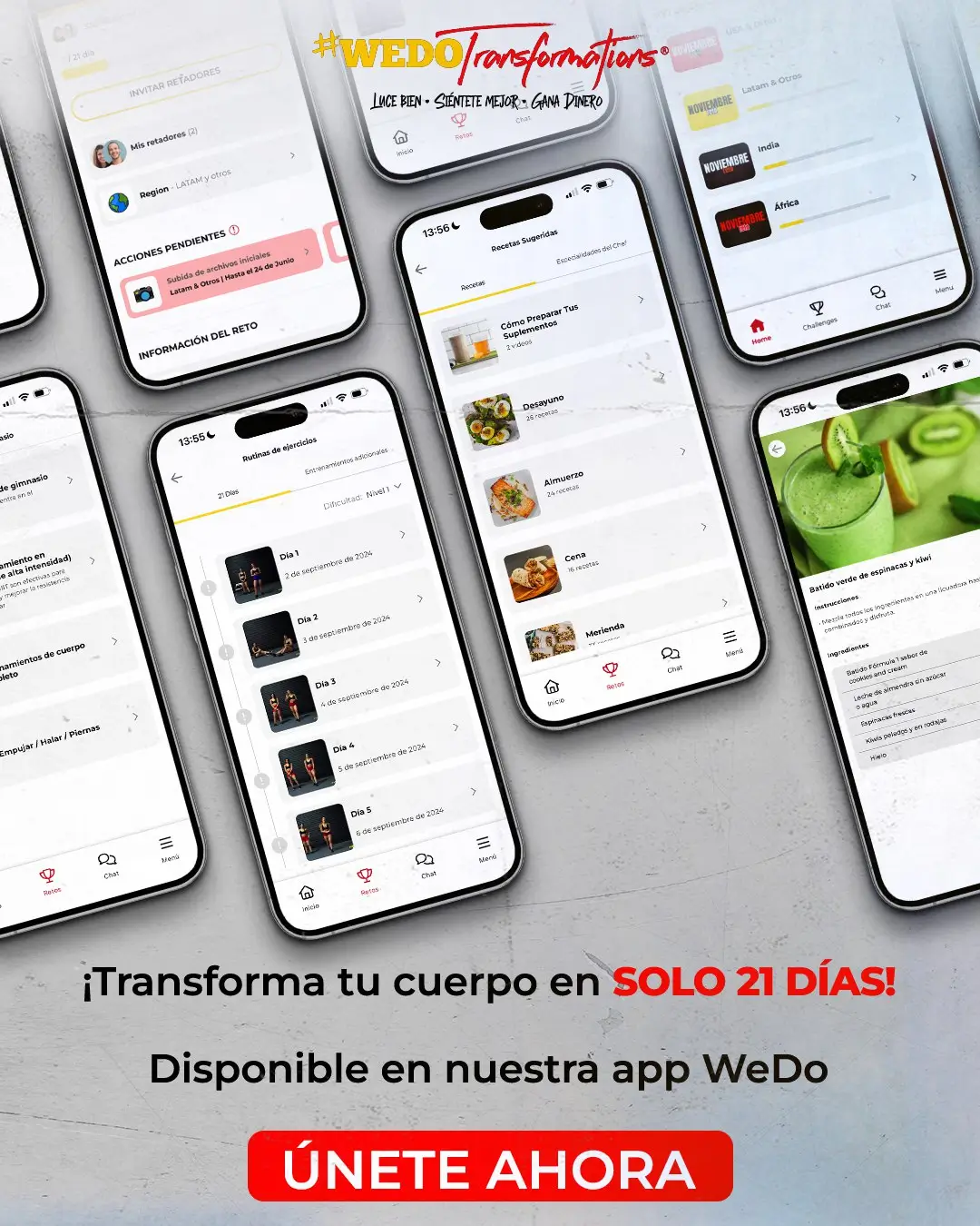 Vista previa de la app WeDo para el Reto 21 Días Herbalife México