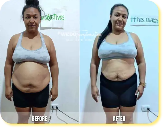 Antes y después de María en el Reto 21 Días Herbalife México