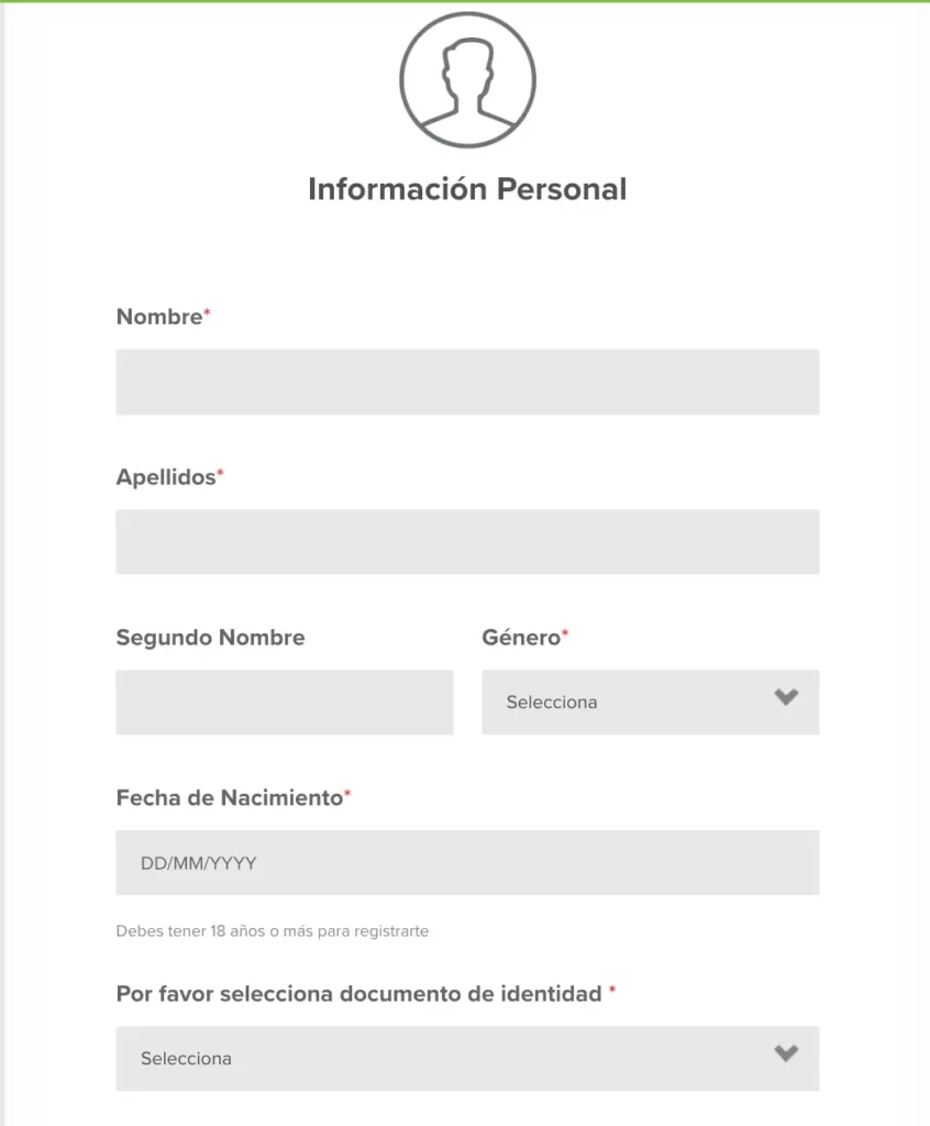 Formulario de información personal